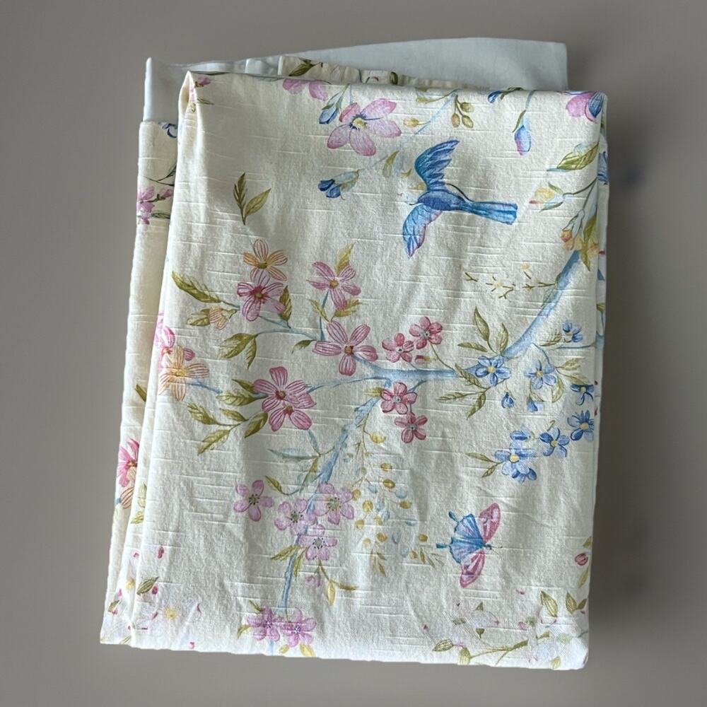 Vintage Waverly SPRING MORNING Birds Custom Lined ONE Curtain Drape Panel 50x72